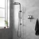 10 inch Square Gunmetal Grey Twin Shower Top Water Inlet